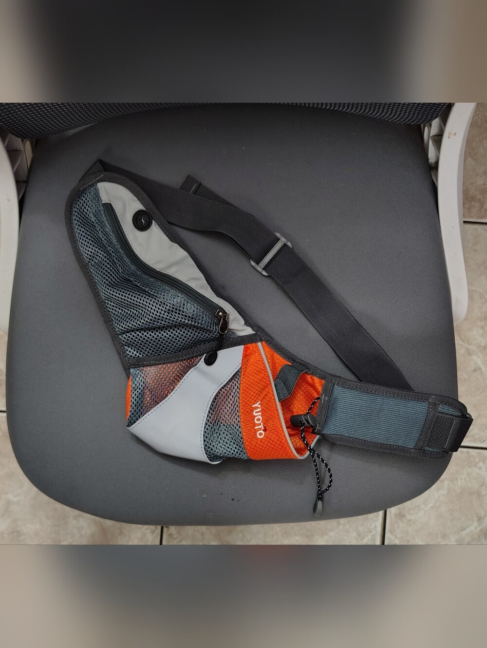Orange and Gray Crossbody Belt Bag